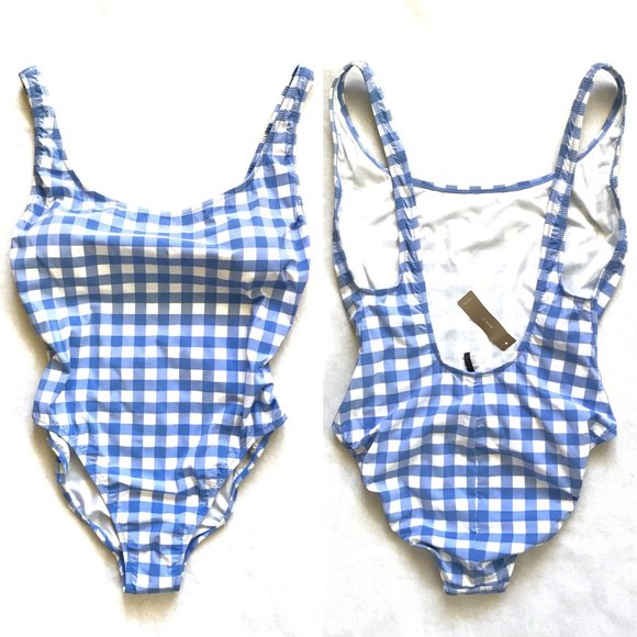 NWT J.Crew Blue/white one piece swimsuit - Picture 2 of 7